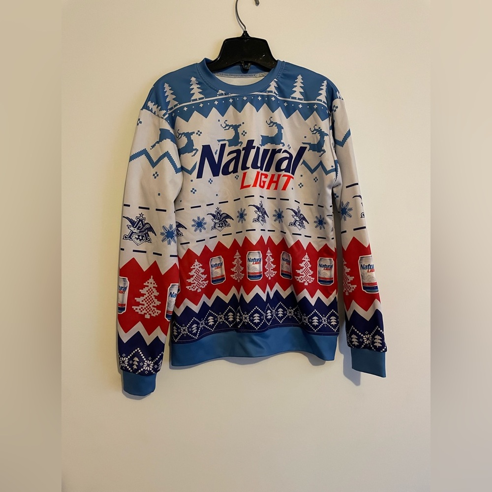 Natural Light Beer Christmas sweater
